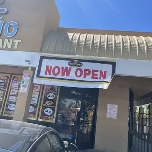 the front of the restaurant