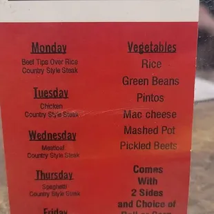 Weekly Lunch Specials