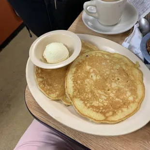 hungry man meal here are the pancakes &amp; butter