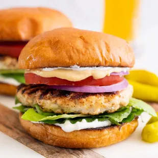 Grilled chicken burger