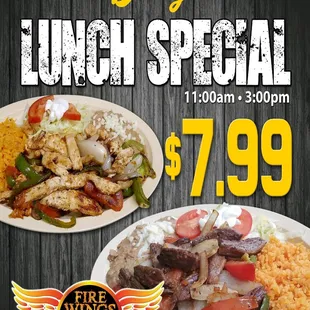 a flyer for a lunch special