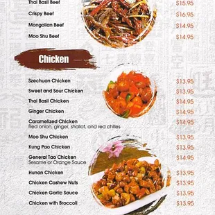 Menu - Beef, Chicken &amp; Salad