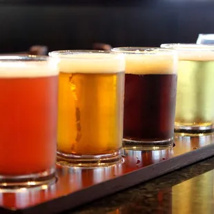 Enjoy a flight of beers, 5.5 oz each, with a selection of 10 draft choices