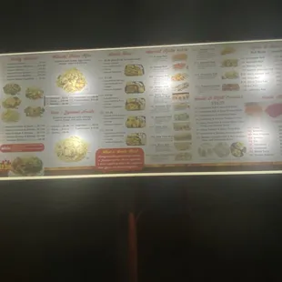 Drive thru menu