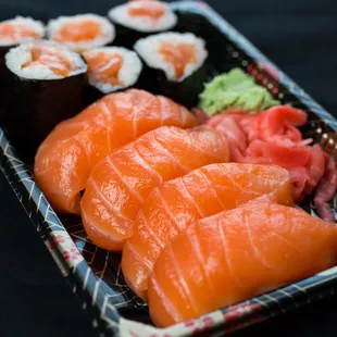 Salmon Nigiri and Roll