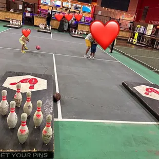 The football bowling area