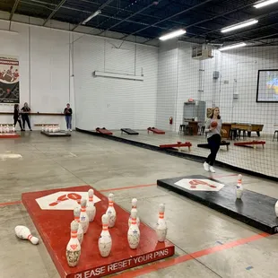Football bowling and bags