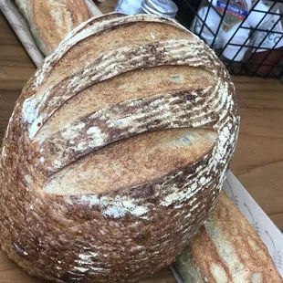 Sourdough boulee and baguette