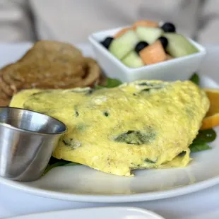 Spinach feta omelette