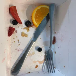 Someone at store spited out a blueberry at my takeaway food