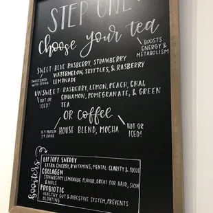 a menu for a coffee shop