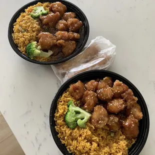 Sesame chicken with fried rice