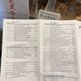 menu