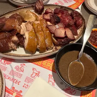 Three bbq meat plate