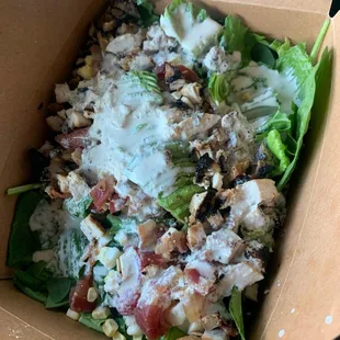 Cobb salad with horseradish ranch