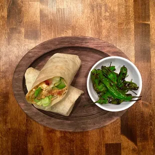 Warm Bacon and Egg Salad Wrap with Avocado