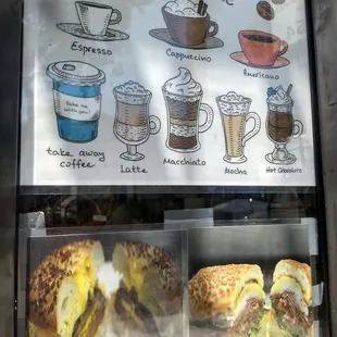 a coffee time menu and a sandwich