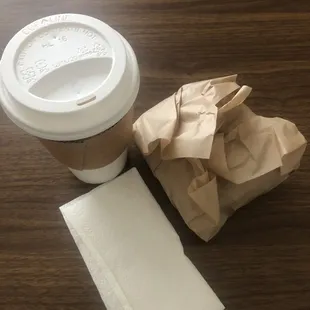 Packaging for bagel and latte