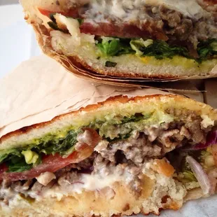 Korean bbq sandwich with dutch crunch bread