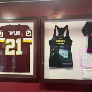 two framed jerseys