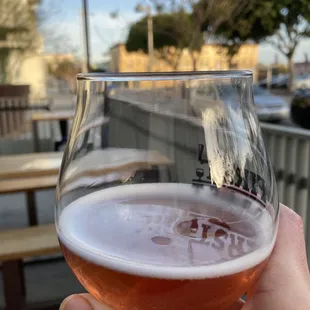 Enjoying my cider outside