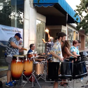 Steel Drum Band playing at First Friday!