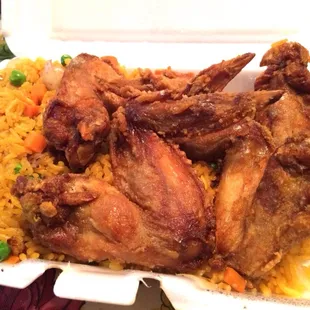 4 wings and fried rice: $5.25