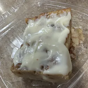 Bread pudding with butter cream sauce YUM!