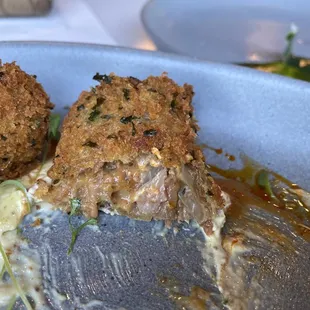 Inside of Brisket Croquetas. I wasn&apos;t sure what to expect, so decided to post a pic. Sorry, pic isn&apos;t nearly as appetizing as the dish is.