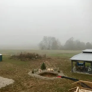 a view of a foggy field