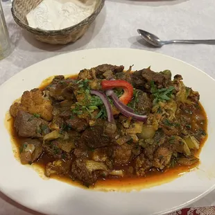 Cauliflower with lamb special