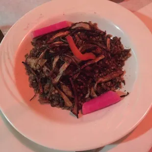 Mujadrah - lentils with rice and fried onions