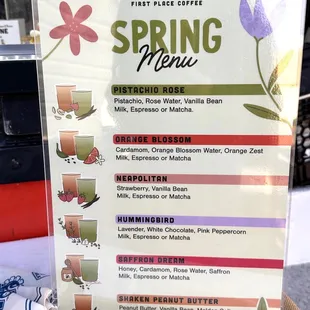 Spring menu 2023