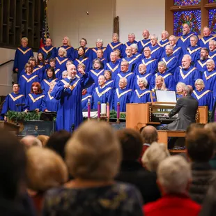 Our choir - Big Blue leads us in worship most Sunday mornings in the Sanctuary services.