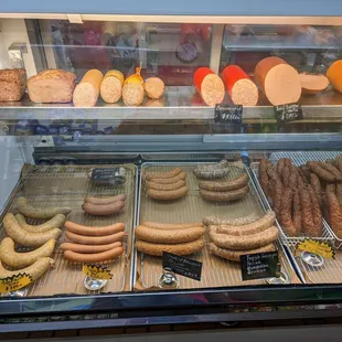 Fresh &amp; smoked sausage, bologna, and liver sausage.