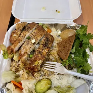 Pork Chop rice 10/10. Devoured half of it before I got a chance to take a picture