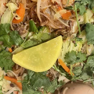 Fried pork rice noodles