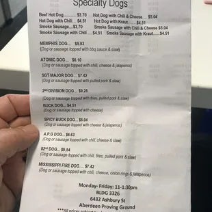 Hot dogs &amp; address