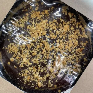 a chocolate cake in a box