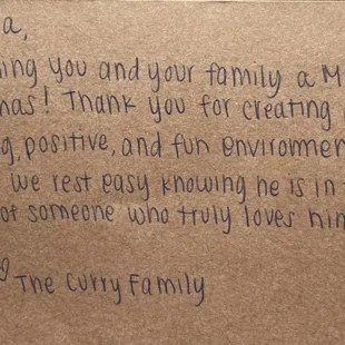 Thank you for trusting us with your most precious gift