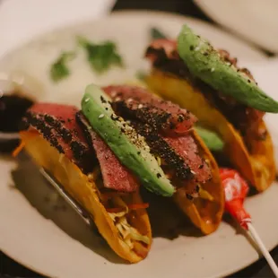 Seared Ahi Tacos with Jasmine rice