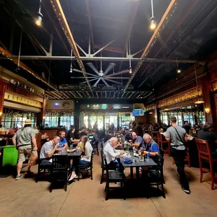 people eating and drinking