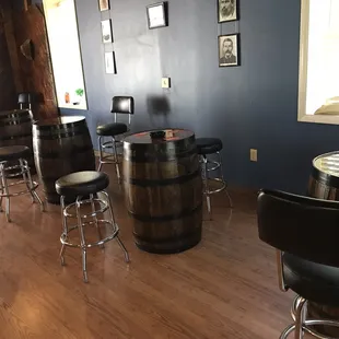 a row of bar stools
