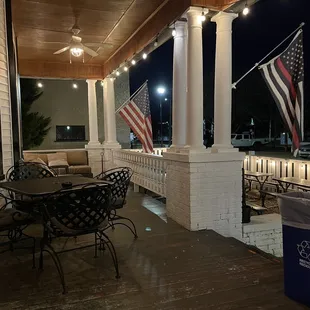 patio with american flag