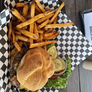 McWard Burger with bacon and fries.  The special sauce was delicious!