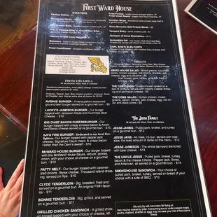 The menu