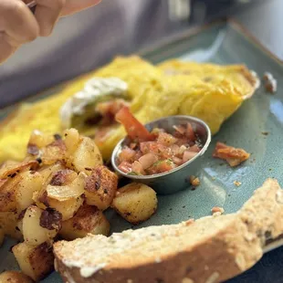 Bacado (omelette) with seasoned potatoes