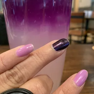 The perfect lemonade to match my nails, lol.
