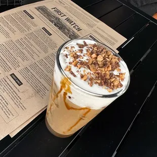 Honey crunch iced coffee