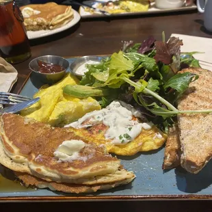 Bacado and Salmon omelette.